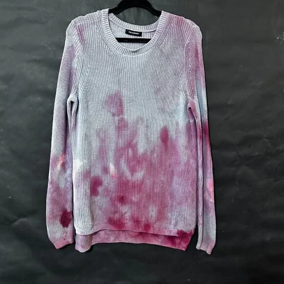 525 America Red Sweater Cotton Tie Dyed Handmade Size Large Long Sleeve Crew - Picture 4 of 5